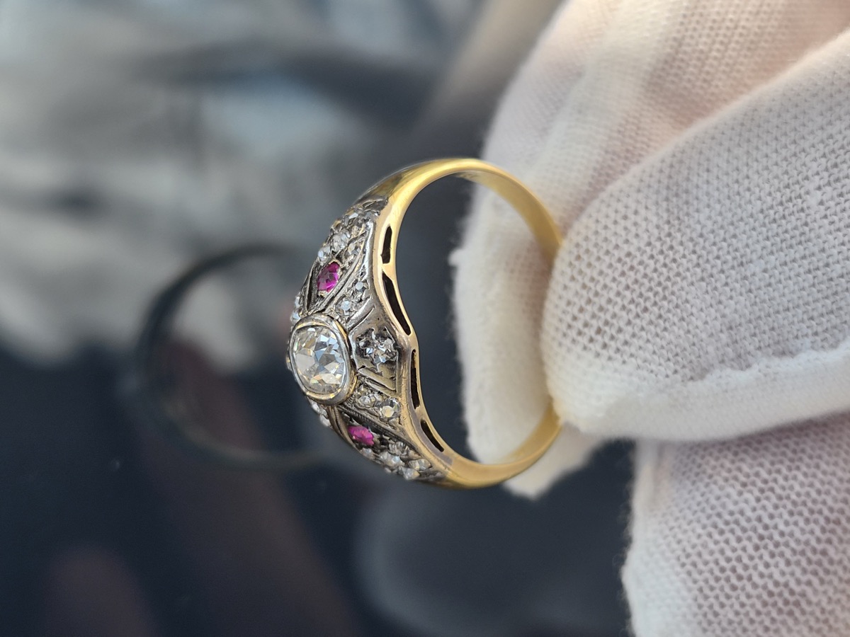 Vintage-Ring mit Altschliff-Diamant, bewertet am Ankaufstag
